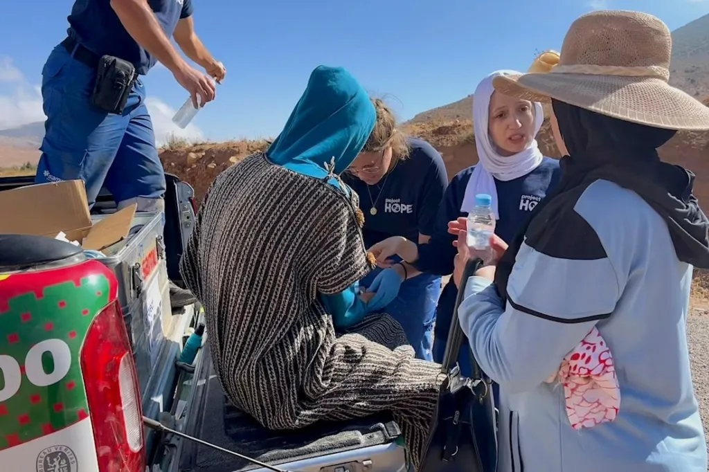 woman receiving medical care