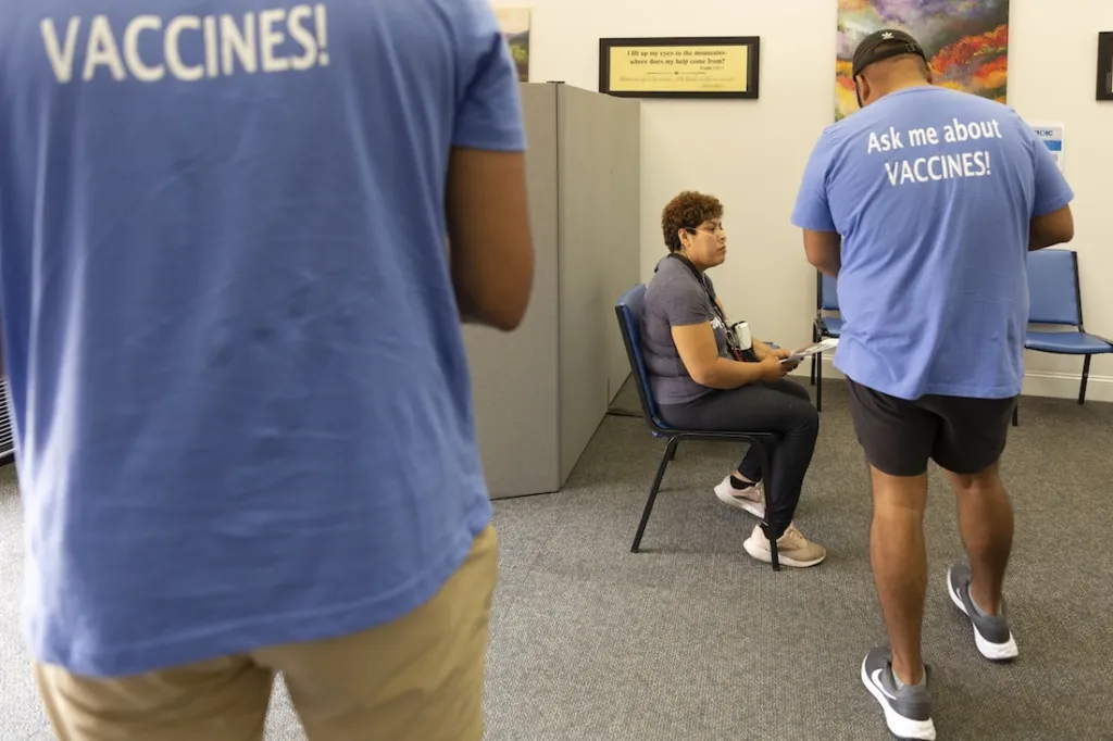 Woman in Alabama clinic about to receive COVID vaccine